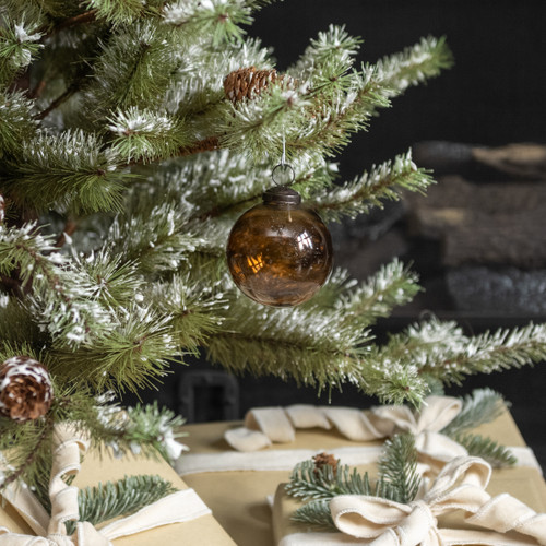 3" NUTMEG GLASS ORNAMENT