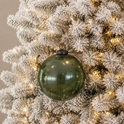 5" PEARL GREEN GLASS ORNAMENT