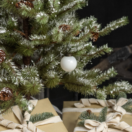 2" IVORY GLASS ORNAMENT