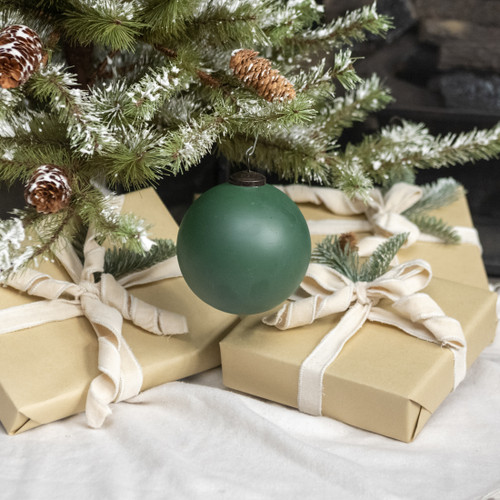 5" PINE GREEN KUGEL ORNAMENT