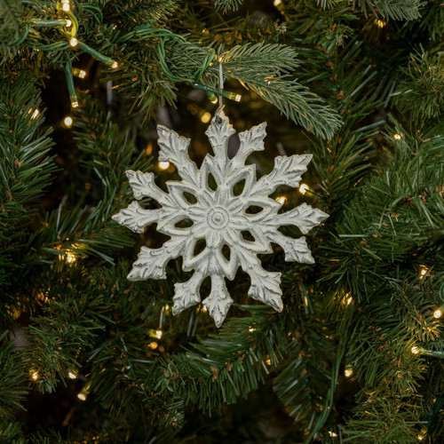 WHITE MARYANNE SNOWFLAKE ORNAMENT