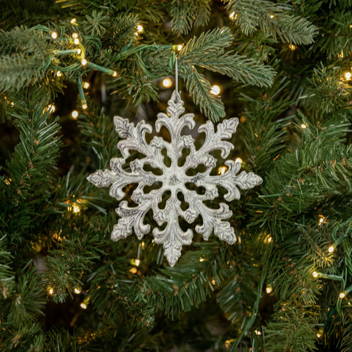WHITE MIRABELLE SNOWFLAKE ORNAMENT