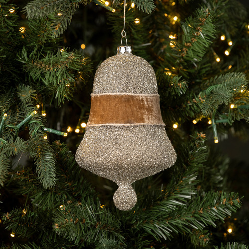 7" FAWN VELVET & GLITTER BELL