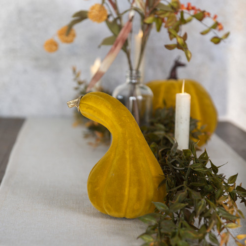 6.5" GOLD FLOCKED GOURD