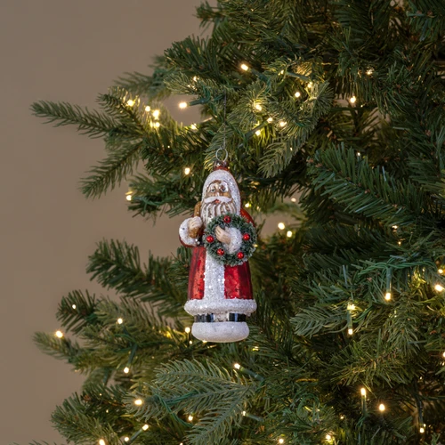 VINTAGE SANTA W/ WREATH ORNAMENT