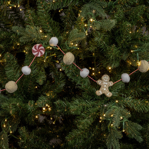 6' GINGERBREAD & PEPPERMINT GARLAND