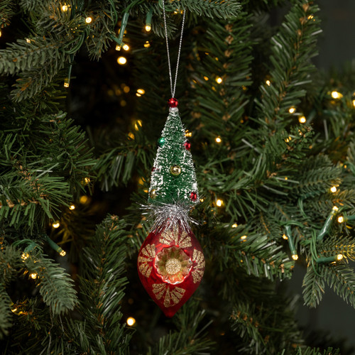 6" RED VINTAGE TREE ORNAMENT