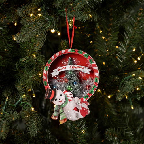 MERRY CHRISTMAS SNOWMAN ORNAMENT
