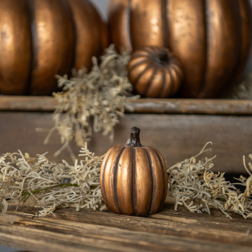 4" GOLD TALL PUMPKIN