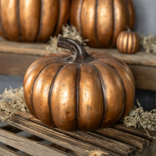 9" GOLD SHORT PUMPKIN
