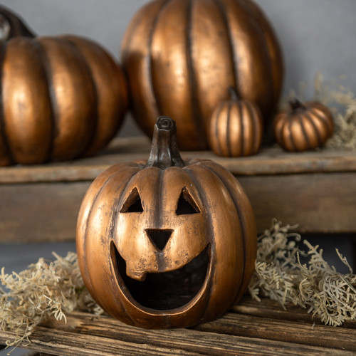 8.5" GOLD BIG MOUTH PUMPKIN