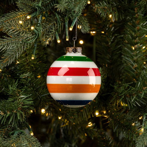 STRIPED MULTI-COLORED ORNAMENT