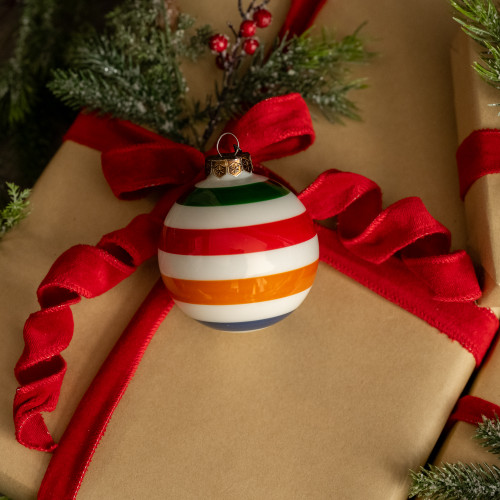 STRIPED MULTI-COLORED ORNAMENT