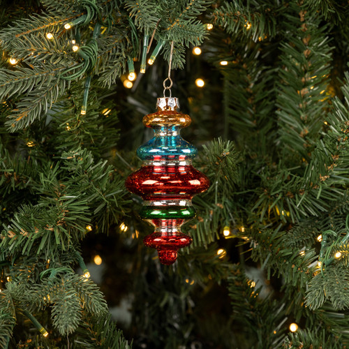 MULTI-COLORED FINIAL ORNAMENT