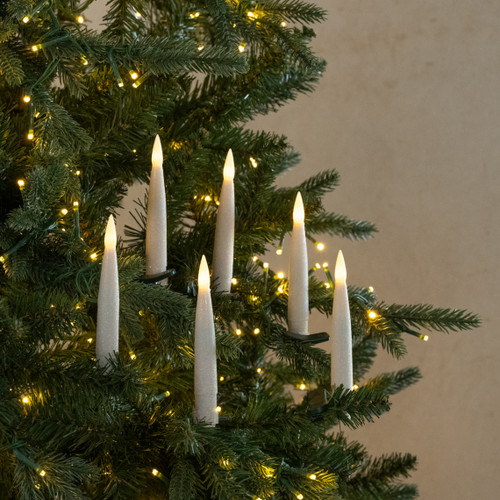 SET/ 6 CREAM SHIMMER CLIP ON LED CANDLES