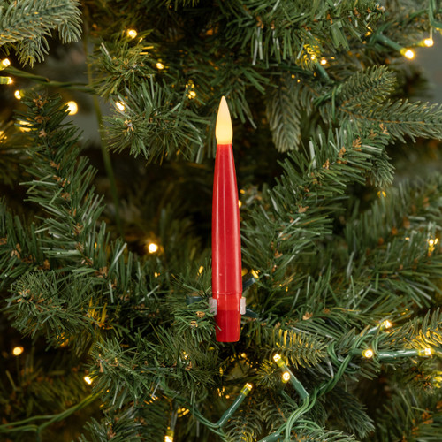 SET/ 6 RED CLIP ON LED CANDLES