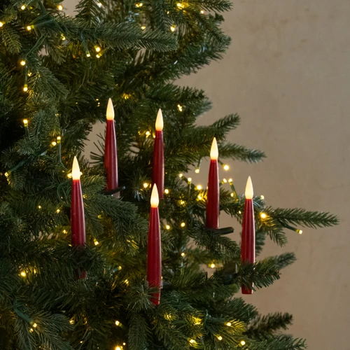 SET/ 6 RED CLIP ON LED CANDLES
