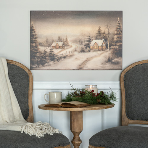 28" x 18" WINTER COTTAGE PRINT
