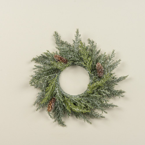 12" PRICKLY PINE CANDLE RING W/ PINECONES