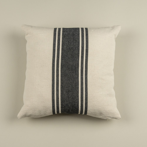 20" CREAM PILLOW W/ BLACK STRIPE