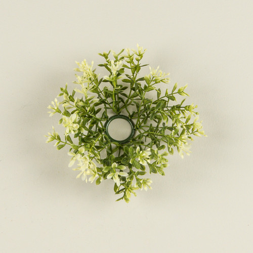 6" NEW ENGLAND BOXWOOD & BERRIES TAPER CANDLE RING