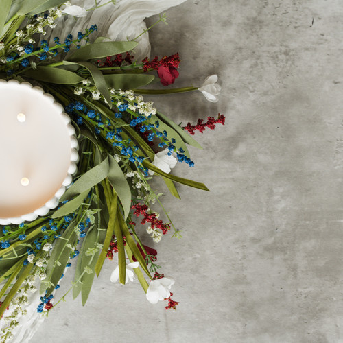 16" RED, WHITE & BLUE CANDLE RING