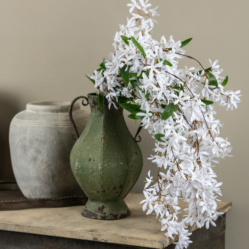 34" WHITE SANDPAPER VINE HANGING BUSH