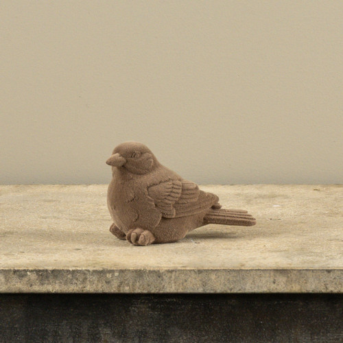 3.5" BROWN FLOCKED BIRD
