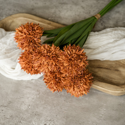 16.5" BURNT ORANGE MUM BUNDLE