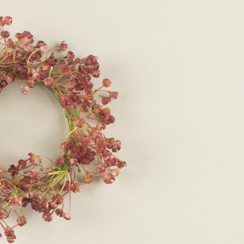 8" WINE BABY'S BREATH CANDLE RING