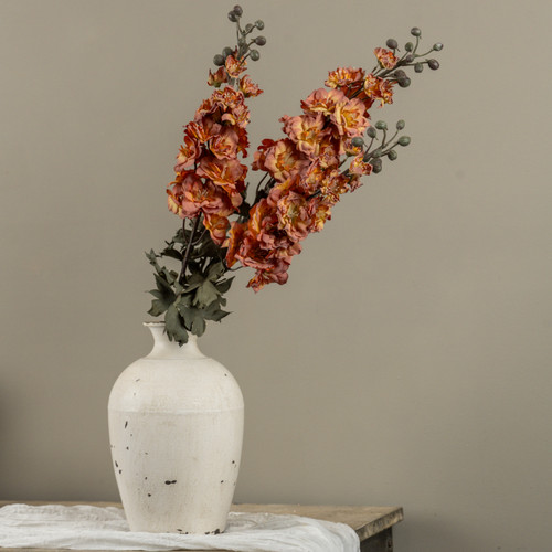 31.5" ORANGE & PINK DRIED LARKSPUR STEM