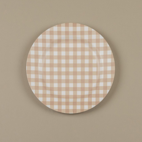 TAN & WHITE GINGHAM CHARGER