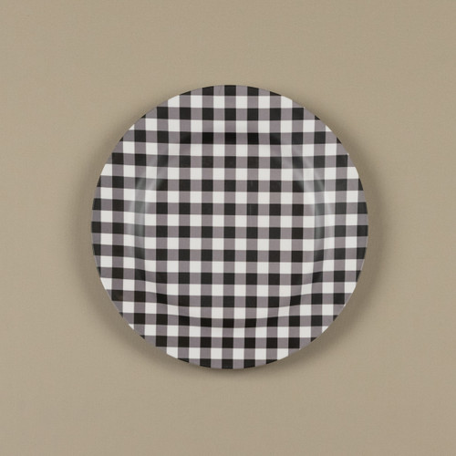 BLACK & WHITE GINGHAM CHARGER