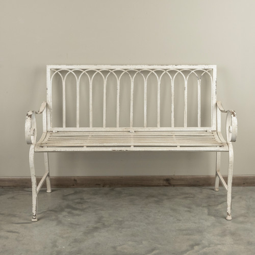 48.5" AGED WHITE BENCH