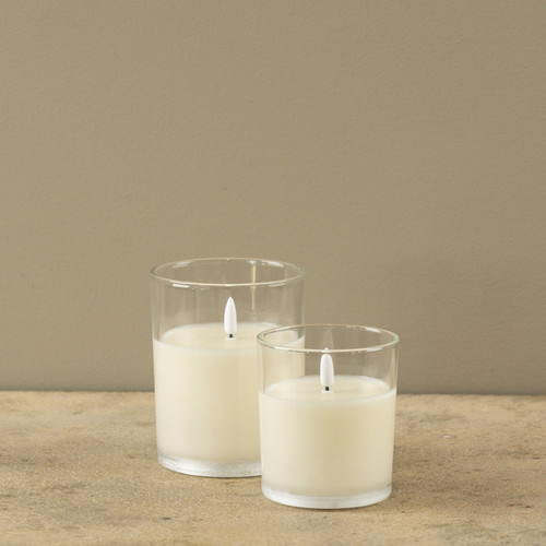 4" THICK GLASS 3D FLAME CANDLE
