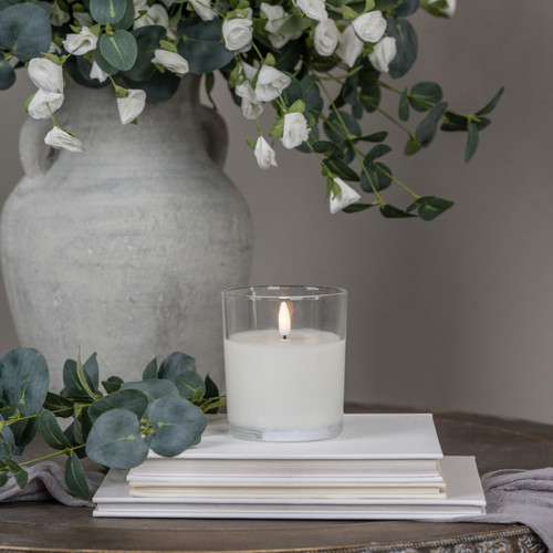 4" THICK GLASS 3D FLAME CANDLE