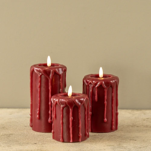4" RED 3D FLAME PILLAR CANDLE