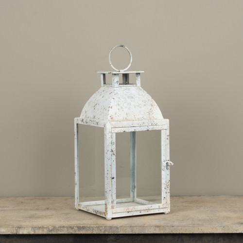 14.5" AGED WHITE LANTERN