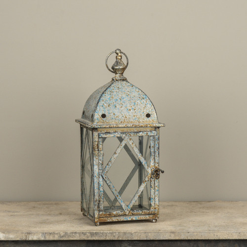 16.75" SPECKLED BLUE LANTERN