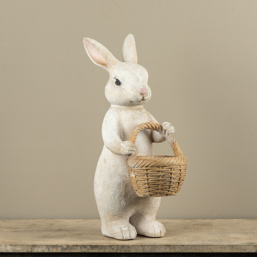 20.5" TEXTURED BUNNY W/  BASKET
