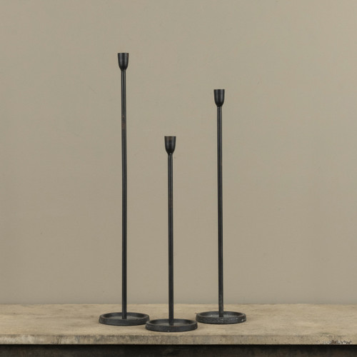 16.25" BLACK NEWTON TAPER CANDLESTICK