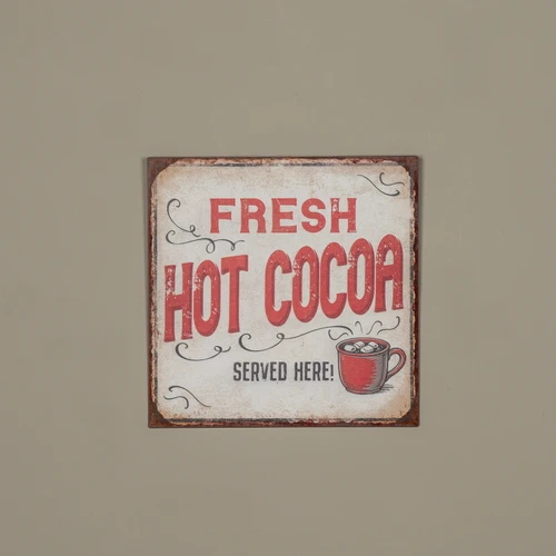 12" HOT COCOA METAL SIGN
