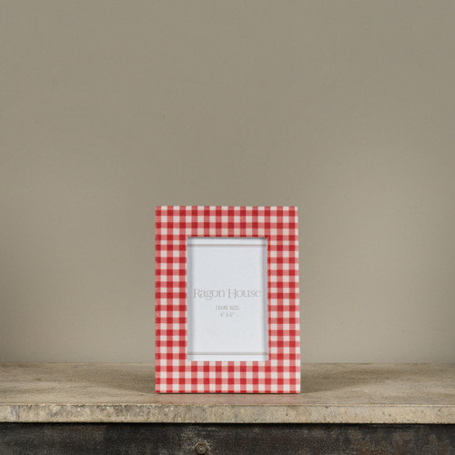 4" X 6" RED GINGHAM PHOTO FRAME