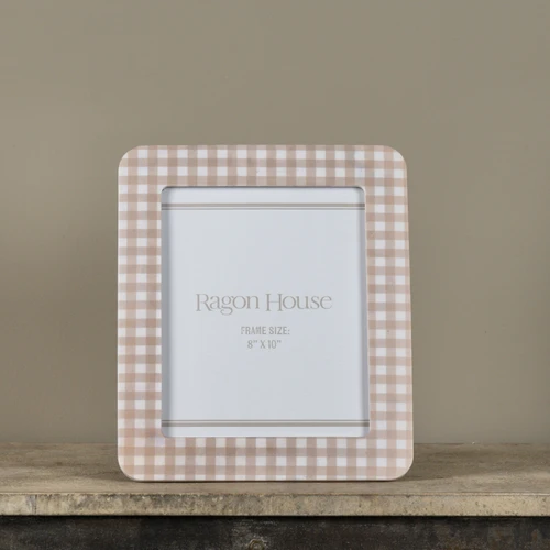 8" X 10" BEIGE GINGHAM PHOTO FRAME