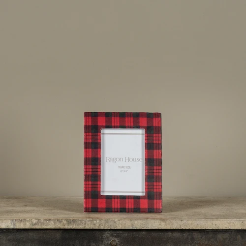 4" X 6" RED PLAID PHOTO FRAME