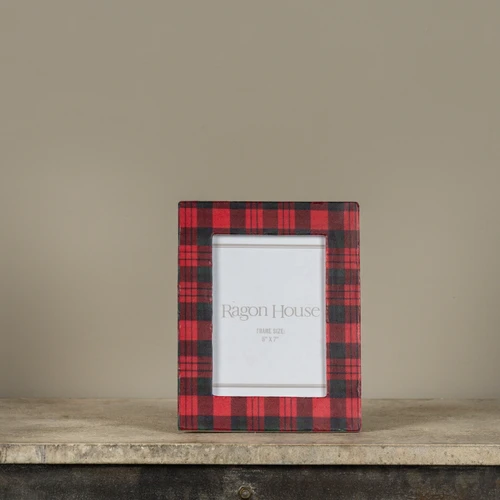 5" X 7" RED PLAID PHOTO FRAME
