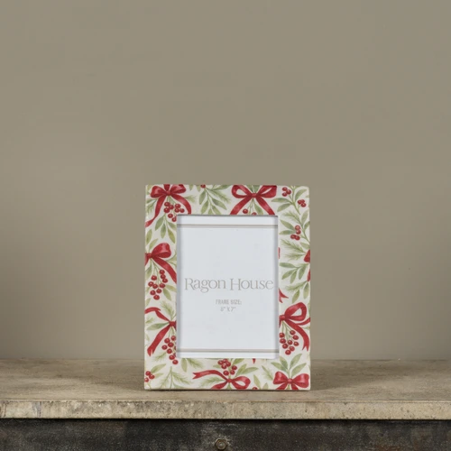 5" X 7" MISTLETOE RIBBON PHOTO FRAME
