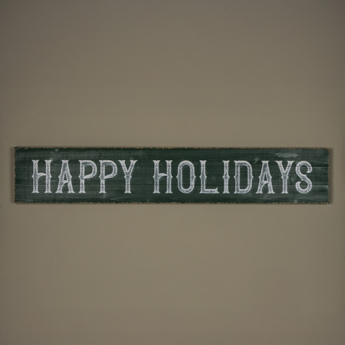63.5" HORIZONTAL GREEN HAPPY HOLIDAYS SIGN