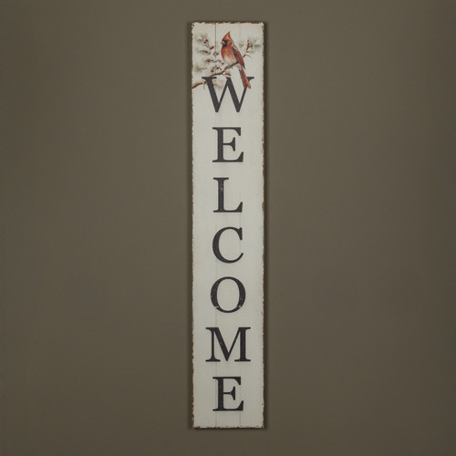 63.5" VERTICAL CARDINAL WELCOME SIGN