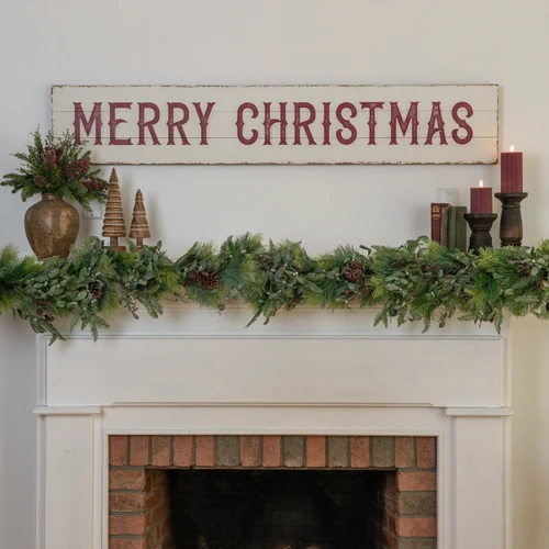 63.5" HORIZONTAL RED MERRY CHRISTMAS SIGN